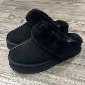 New UGG Black Disquette Slippers